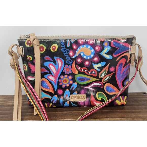 **$OLD**Consuela Sophie Black Swirly Midtown Crossbody Multicolor NWOT - Picture 1 of 10